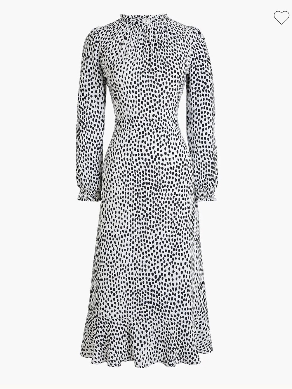J CREW Ruffle-neck leopard peasant dress